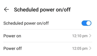 scheduled power on off